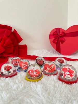 Normadia Parıltılı Kar Küresi, Aşk Yazılı, Simli, Küçük Boy, 1 Adet, Asorti