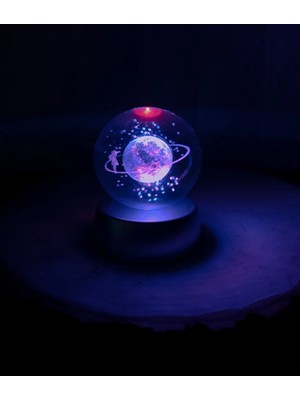 Normadia Galaksili Kız Temalı Rgb Işıklı Dekoratif Cam Küre