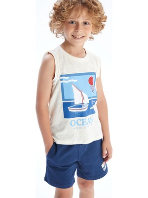 Lc Waikiki Yeni Sezon Bisiklet Yaka Baskılı Erkek Çocuk Atlet