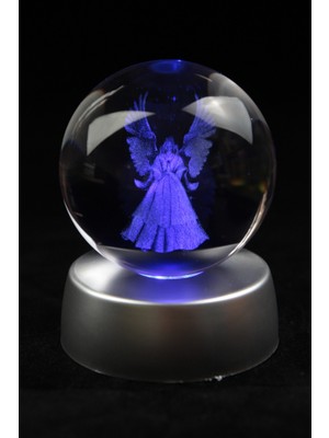 Normadia Şeffaf Cam Küre ile LED Işıklı Dekoratif Standlı Hediye