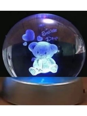 Normadia Işıklı Ayıcık Cam Küre, Renkli ve Sevimli Dekorasyon Parçası