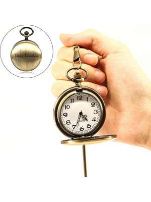 Normadia Kişiye Özel Gold Renk Nostaljik Köstekli Saat, Zarif ve Şık Tasarım