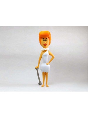 Hasfar Tech Taş Devri Temalı Kadın Figürü | Beyaz Elbiseli Retro Biblo | Prehistorik Karakter Dekoru