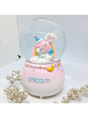 Normadia Büyük Boy Otomatik Işıklı Unicorn Kar Küresi, Çocuk Odası Dekorasyonu