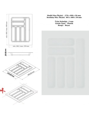 PremiumPort Pratik Çekmece Içi Kaşıklık ve Düzenleyici, Kullanışlı Organizatör