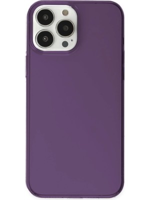 iPhone 14 Pro Max Kılıf Pc Sert Şeffaf Kapak - Mor