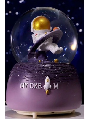 Normadia Işıklı ve Müzikli Büyük Boy Astronot Temalı Kar Küresi, Eğlence ve Dekorasyon Için