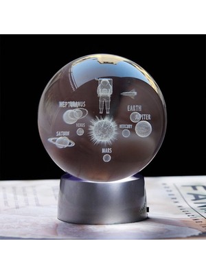 Normadia Renk Değiştiren Uzay Temalı Işıklı Cam Küre 8X6CM, Şık Dekorasyon Parçası