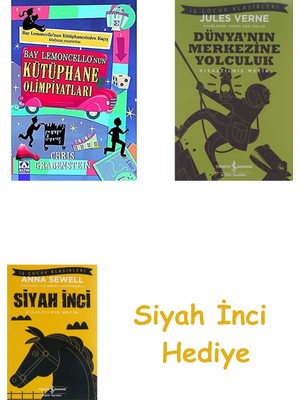 Altın Kitaplar Bay Lemoncello'nun Kütüphane Olimpiyatları + Dünyanın Merkezine Yolculuk + Siyah Inci Hediye