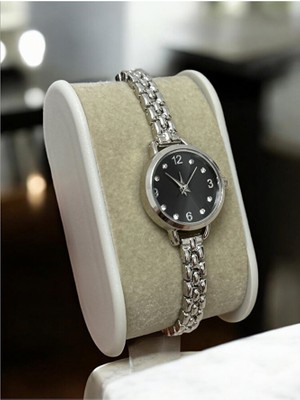 Mac Center Pinterest Yuvarlak Model Gümüş Renk Çelik Kordon Kadın Kol Saati-Kadın Saati-Hediye- Saat