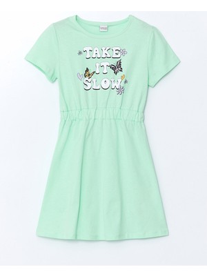 Lc Waikiki Yeni Sezon Bisiklet Yaka Kız Çocuk Elbise