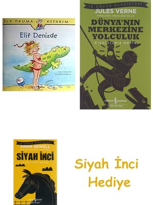 İş Bankası Kültür Yayınları Elif Denizde + Dünyanın Merkezine Yolculuk + Siyah Inci Hediye