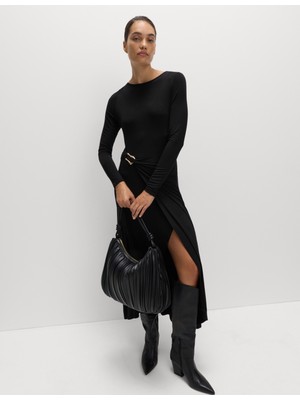 Marks & Spencer Metal Halka Detaylı Midi Elbise