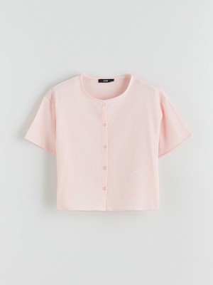 Lc Waikiki Yeni Sezon Bisiklet Yaka Dokulu Kız Çocuk Gömlek