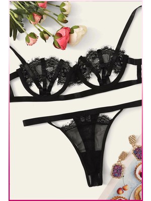 MTM My The Mall Giyim Kadın Siyah Midye Sütyen Takım