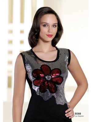 MTM My The Mall Giyim Şahinler Bayan Simli Sıfır Kol Atlet B388