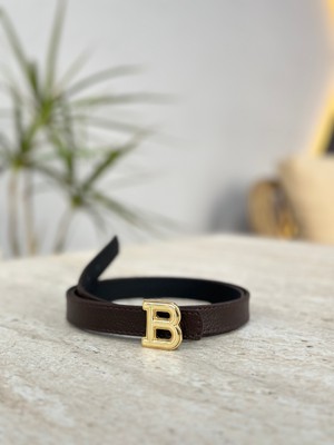 Erdesign Kadın Acı Kahve B Harf Kemer Kadın Kemer