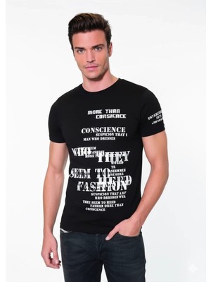 MTM My The Mall Giyim 046 Yazı Baskılı Erkek Tşört