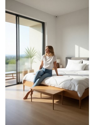 Mona Yatak Nefes Alabilen Bamboo Yorgan Çift Kişilik 195X215 cm - Serin Uyku & Hafif 300 gr