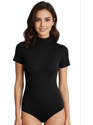 MTM My The Mall Giyim Berrak 2054 Likralı Balıkçı Yaka Yarım Kol Çıtçıtlı Body