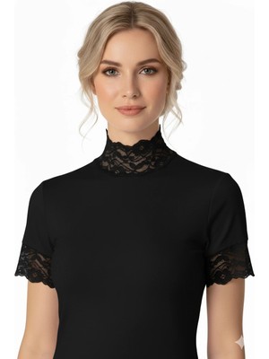 MTM My The Mall Giyim Şahinler Bayan Dantelli Yarım Kollu Atlet B629