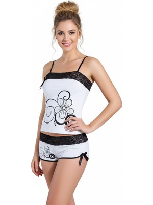 MTM My The Mall Giyim Çiçek Nakışlı Şortlu Takım B333