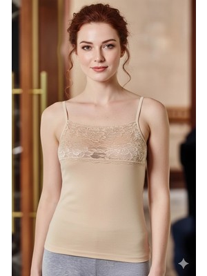 MTM My The Mall Giyim Berrak Kadın Dantelli Ip Askılı Atlet 2046