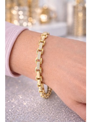 Xuping 14K Kaplama Gold Renk Taşlı Bileklik