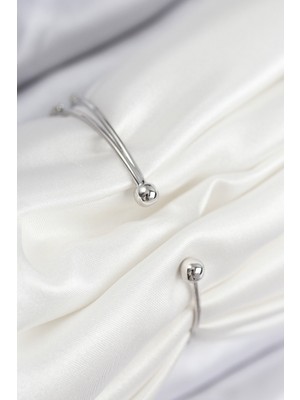 Ett Pirinç Zirkon Taşlı Baget Model Gümüş Renk Kadın Bileklik