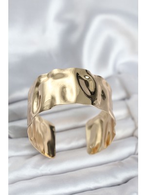 Ett Pirinç Gold Renk Levha Model Kadın Bileklik