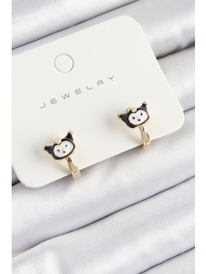 Ett Pirinç Kuromi Model Gold Renk Çocuk Küpe