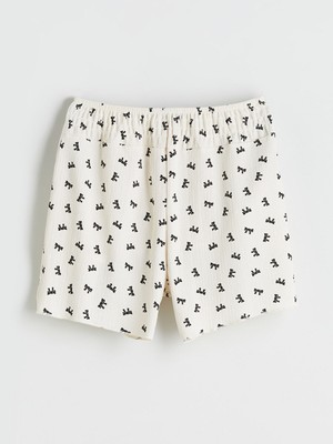 Lc Waikiki Yeni Sezon Beli Lastikli Fiyonk Baskılı Kız Çocuk Şort