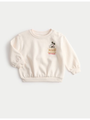 Marks & Spencer Pamuk Karışımlı Mickey Mouse™ Sweatshirt (0-3 Yaş)