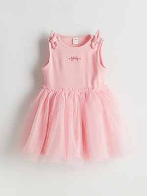 Lc Waikiki Yeni Sezon Kız Çocuk Nakışlı Tüllü Elbise