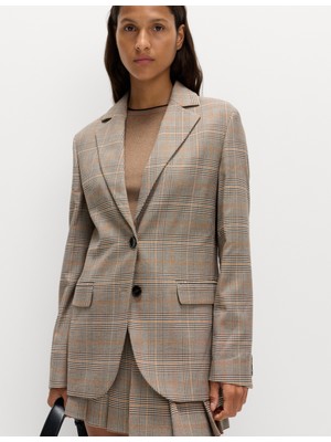 Marks & Spencer Kareli Düz Kesim Blazer