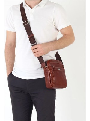 Aka Deri 379 %100 Hakiki Deri Postacı Çantası El Çantası Çapraz Çanta