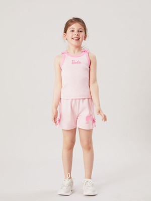 Lc Waikiki Yeni Sezon Beli Lastikli Barbie Baskılı Kız Çocuk Şort