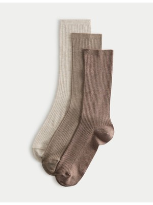 Marks & Spencer 3'lü Ribanalı Çorap