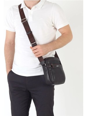 Aka Deri 379 %100 Hakiki Deri Postacı Çantası El Çantası Çapraz Çanta