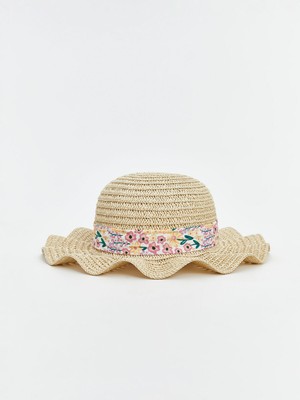 Lc Waikiki Yeni Sezon Çiçek Desenli Hasır Kız Bebek Şapka