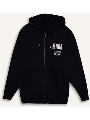DeFacto NBA Wordmark Oversize Kapüşonlu Hırka G0264AX26SP