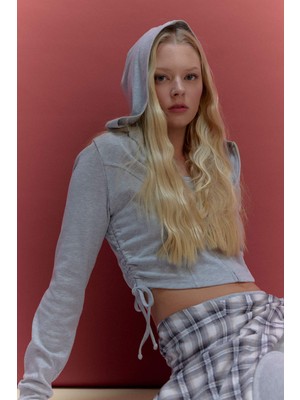 DeFacto Kapüşonlu Ribana Hırka G9425AX26SP