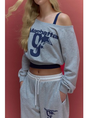 DeFacto Açık Omuz Baskılı Sweatshirt G9609AX26SP