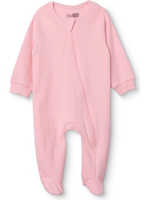 Hellobaby Hellobaby Kız Bebek Patikli Tulum Fermuarlı Bisiklet Yaka Uzun Paça Uzun Kol