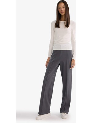 DeFacto Straight Fit Beli Lastikli Kalın Eşofman ALTI F8513AX25AU