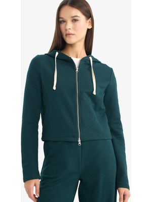 DeFacto Oversize Kapüşonlu Fermuarlı Sweatshirt G6384AX25WN