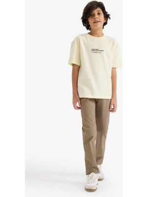 DeFacto Regular Fit Düz Paça Gabardin Pantolon Erkek Çocuk G6736A826SP