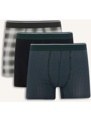 DeFacto Regular Fit Kareli 3'lü Boxer G8124AX26SP