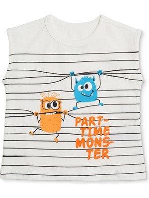 Hellobaby Hellobaby Erkek Bebek Atlet Tshirt Çizgili Bisiklet Yaka Atlet