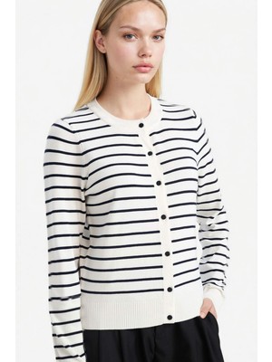 DeFacto Regular Fit Bisiklet Yaka Çizgili Hırka G7860AX26SP